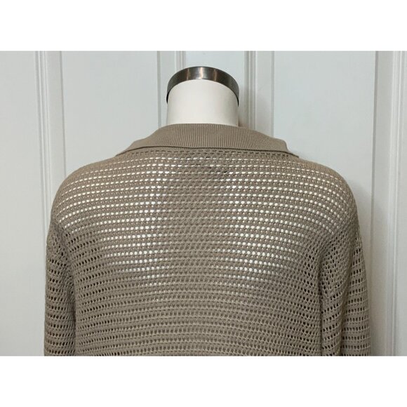 Varley Tan Loose Knit 1/4 Zip Pullover Sweater, Size S - Picture 7 of 10